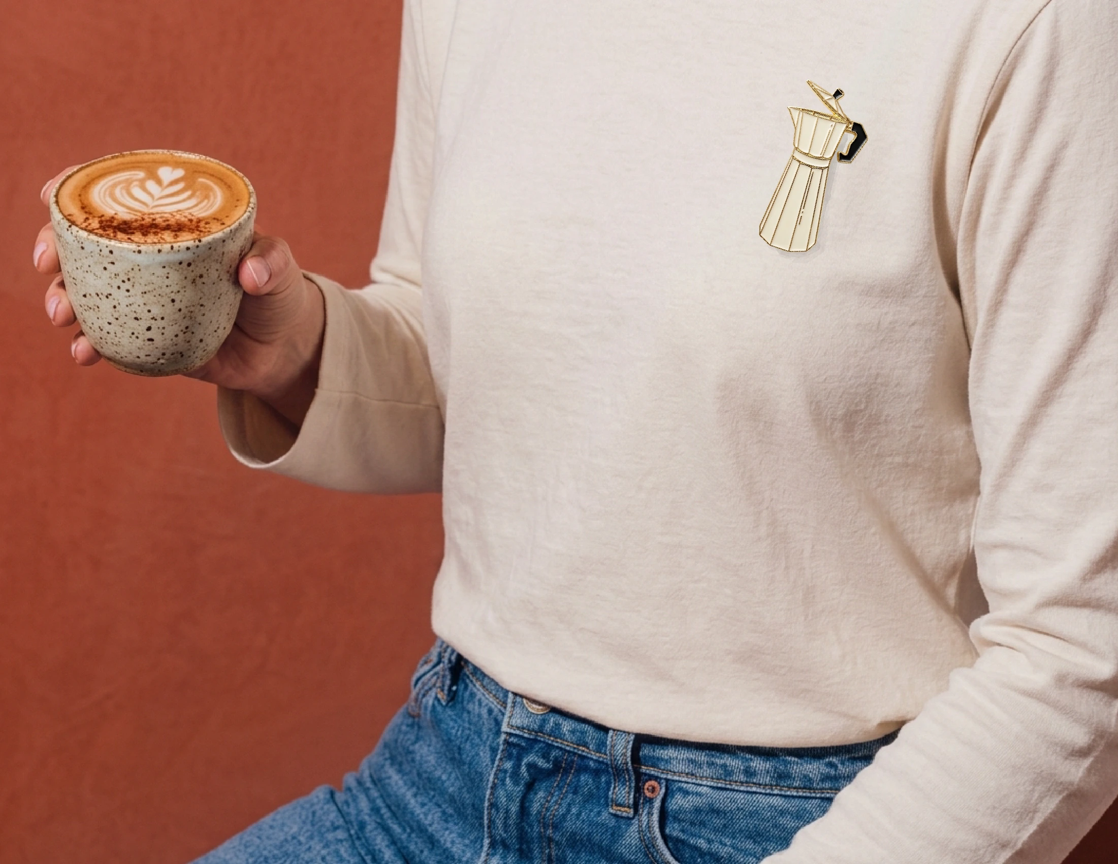 Placca Merch Personalizado y Café Latte