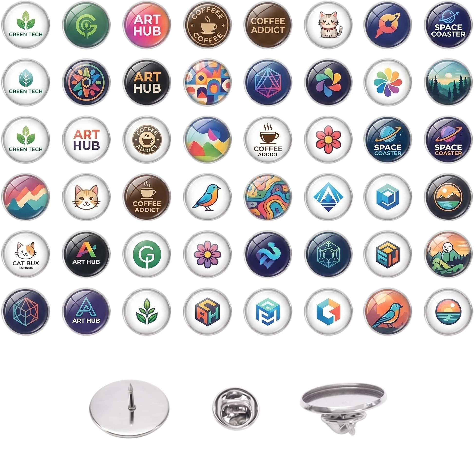 BASES CIRCULARES ALUMINIO 3CM + BROCHE