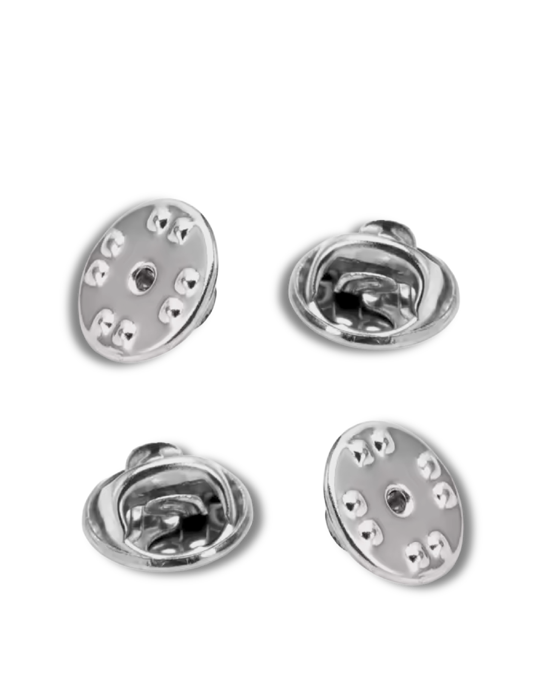 Broche plateado tipo mariposa