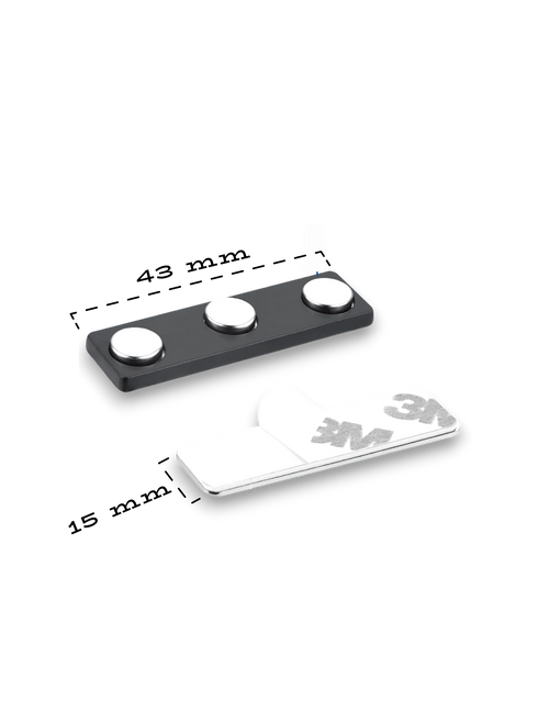 Broche imán rectangular 45 x 13MM - Adhesivo 3M